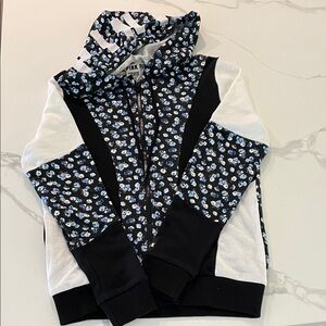 Pink floral hoodie